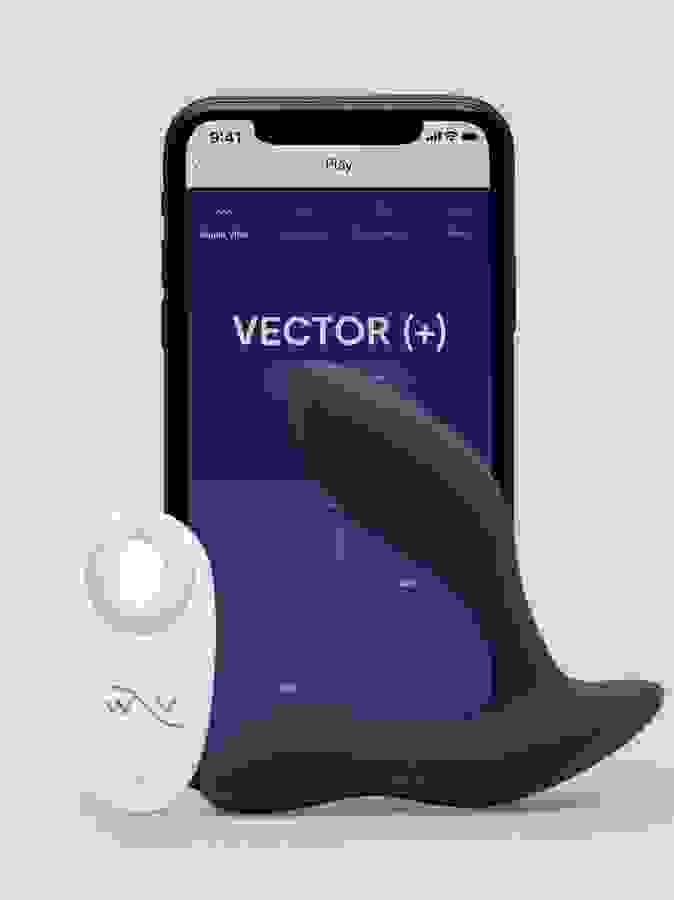 We-Vibe Vector App and Remote Controlled Rechargeable Prostate Massager, Grey, hi-res